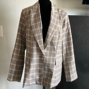Fully Lined Brown Plaid Blazer